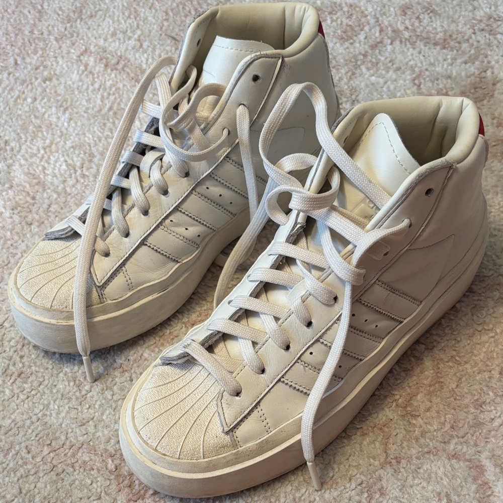 Adidas Off-White Leather High-Tops